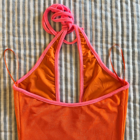 SUPERDOWN Orange Halterneck Mini Dress - Picture 10 of 12